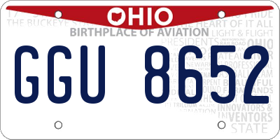 OH license plate GGU8652