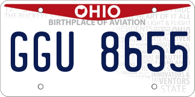 OH license plate GGU8655