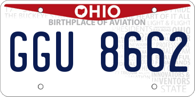 OH license plate GGU8662
