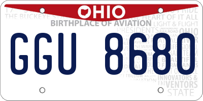 OH license plate GGU8680