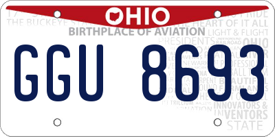 OH license plate GGU8693