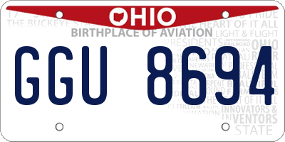 OH license plate GGU8694