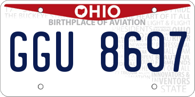 OH license plate GGU8697