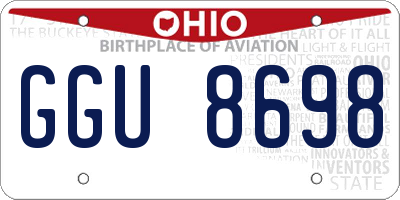 OH license plate GGU8698
