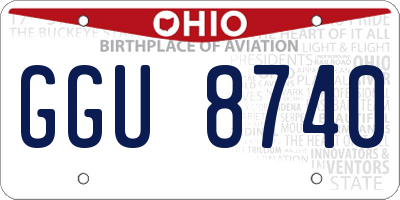 OH license plate GGU8740