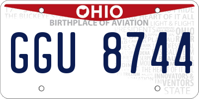 OH license plate GGU8744