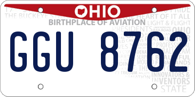 OH license plate GGU8762