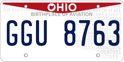 OH license plate GGU8763