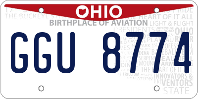 OH license plate GGU8774