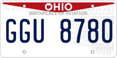 OH license plate GGU8780