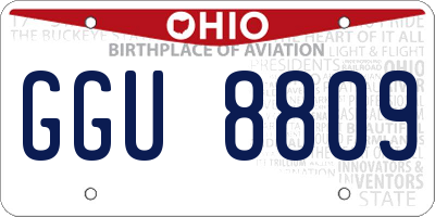 OH license plate GGU8809