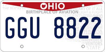 OH license plate GGU8822