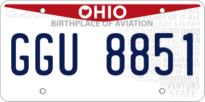 OH license plate GGU8851