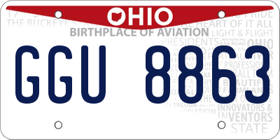 OH license plate GGU8863