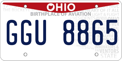 OH license plate GGU8865