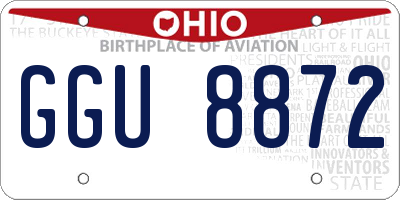 OH license plate GGU8872