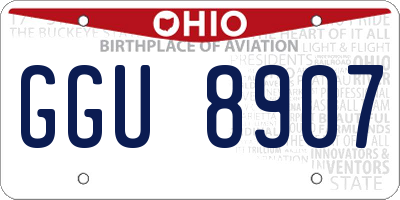 OH license plate GGU8907