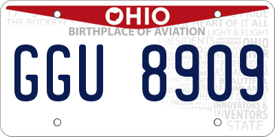 OH license plate GGU8909