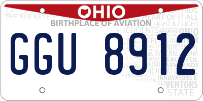 OH license plate GGU8912