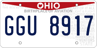 OH license plate GGU8917