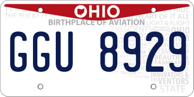 OH license plate GGU8929