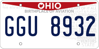 OH license plate GGU8932
