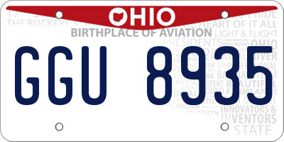 OH license plate GGU8935