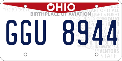 OH license plate GGU8944