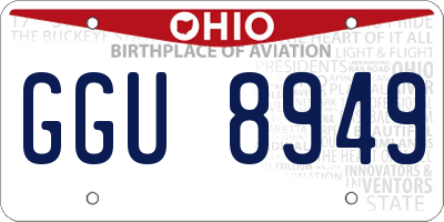 OH license plate GGU8949