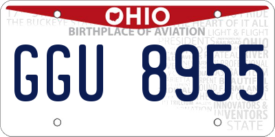OH license plate GGU8955