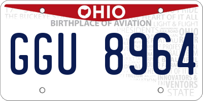 OH license plate GGU8964