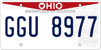 OH license plate GGU8977