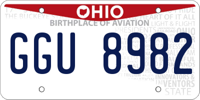 OH license plate GGU8982
