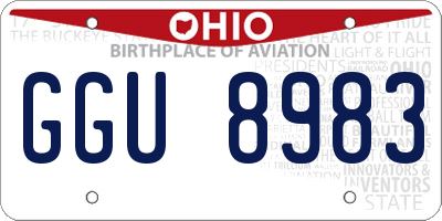 OH license plate GGU8983