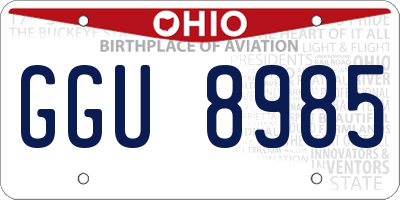 OH license plate GGU8985