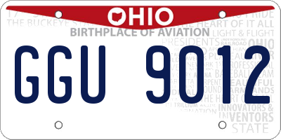 OH license plate GGU9012