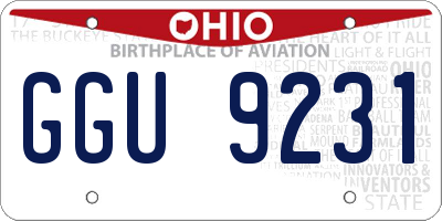 OH license plate GGU9231
