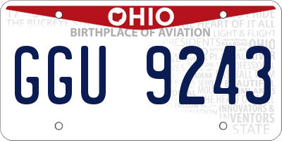 OH license plate GGU9243