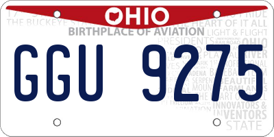 OH license plate GGU9275
