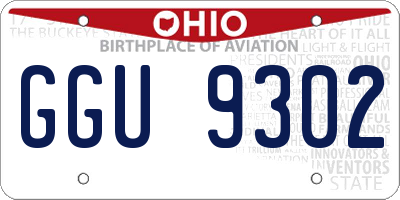 OH license plate GGU9302