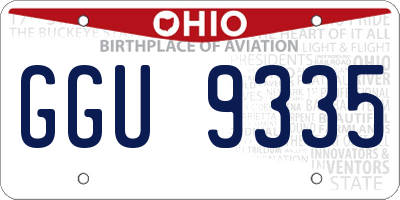 OH license plate GGU9335