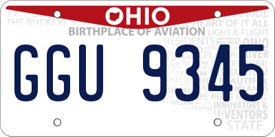 OH license plate GGU9345