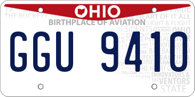 OH license plate GGU9410