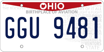 OH license plate GGU9481