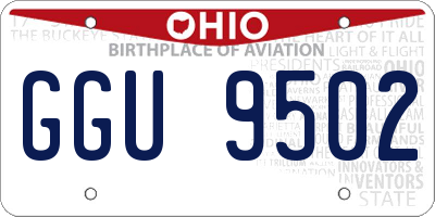 OH license plate GGU9502