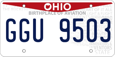 OH license plate GGU9503
