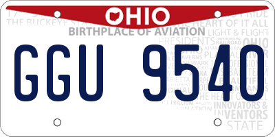 OH license plate GGU9540