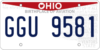 OH license plate GGU9581