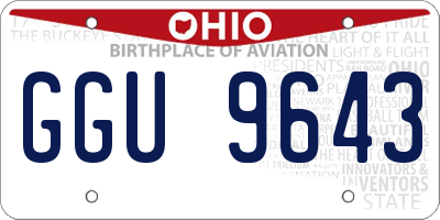 OH license plate GGU9643