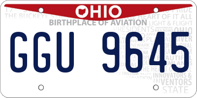 OH license plate GGU9645